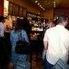 The line at Starbucks on Hudson Street in SoHo at 3:15 PM.
